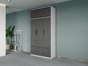 Set mobila dormitor complet Alb/Gri Levi C17