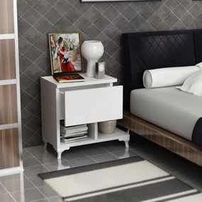 Măsuță de noptieră Cast White