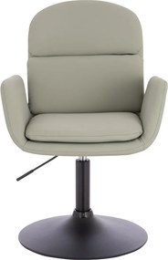 HR480N Scaun Culoarea Inului Piele Ecologica Premium Soft cu Bază Neagră