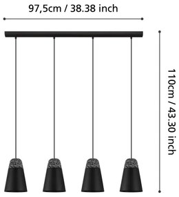 Lustră pe cablu CANTERRAS 4xE27/40W/230V Eglo 99545