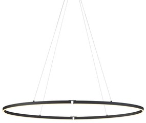 Lampă suspendată de design neagră ovală 120cm incl. LED cu 3 trepte de intensitate luminoasă - Ovallo