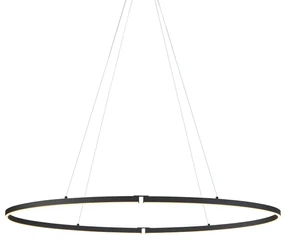 Lampă suspendată de design neagră ovală 120cm incl. LED cu 3 trepte de intensitate luminoasă - Ovallo