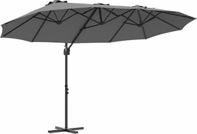 vidaXL Umbrelă de soare Antracit 372 x 198 x 243 cm