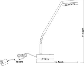 Globo 58504TS - Lampă de masă LED tactilă dimabilă SILVIO LED/6,5W/230V neagră