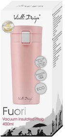 Cană termică Vialli Design Fuori, 400 ml, roz