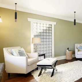 Lustră pe tijă 1xGU10/35W/230V 30 cm neagră/aurie