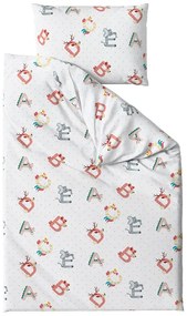 Lenjerie de pat pentru patut din bumbac Renforce ALFABET albă Dimensiune lenjerie de pat: 45 x 65 cm | 90 x 140 cm