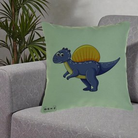 Perna Decorativa Spinozaur Kawaii, 40x40 cm, Verde, Husa Detasabila, Perna Inclusa, BEKZ®