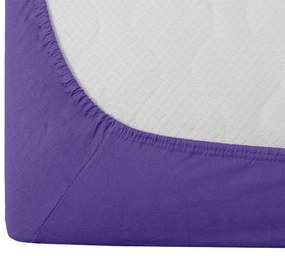 Cearsaf Jersey EXCLUSIVE cu elastic mov inchis 160 x 200 cm
