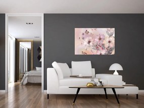 Tablou - Colaj de artă cu fluturi (90x60 cm)