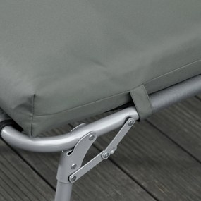 Outsunny Set 2 Perne pentru Scaune de Exterior cu Curele, Perne de Exterior Umplute cu Bumbac și Poliester, pentru Șezlonguri, Fotolii de Grădină, 196x55x8 cm, Gri Închis | Aosom Romania