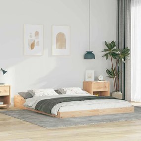 vidaXL Cadru de pat Maro 140 x 210 cm Lemn masiv de pin
