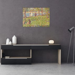 Tablou pe sticlă - Georges Seurat, Study for "La Grande Jatte", reproducere (70x50 cm)