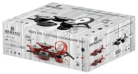Set Oale marmorate 16 piese Herzog HR-ST16M - Negru