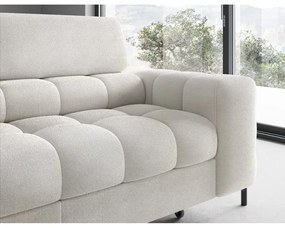 Colțar crem extensibil/cu spațiu de depozitare cu tapițerie din țesătură bouclé (cu colț pe partea stângă/în formă de ”L”) Ferucce – ELTAP