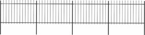 vidaXL Gard de grădină cu vârf tip suliță din oțel 714,5x120 cm, negru