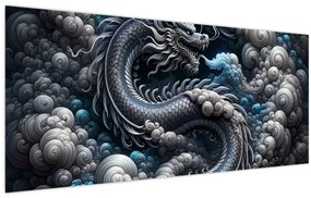 Tablou – Dragon în fum (120x50 cm)