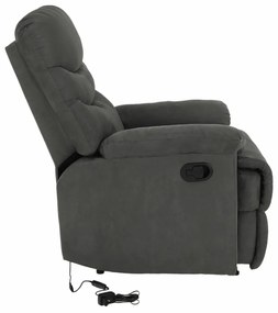 Fotoliu reglabil masaj, material textil catifea gri, LAMBERT