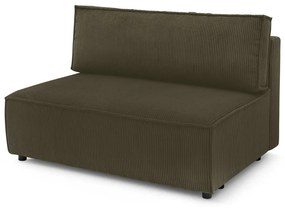 Modul pentru canapea verde deschis cu tapițerie din catifea reiată (de mijloc) Nihad modular – Bobochic Paris