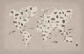 Fototapet, Animal World, Pastel Pink, Rebel Walls