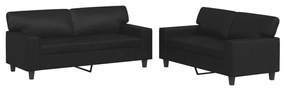 3201914 vidaXL Set de canapele, 2 piese, negru, piele ecologică