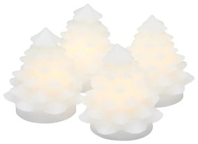 Decorațiune luminoasă de Crăciun albă 4 buc. ø 6,5 cm Carla – Sirius