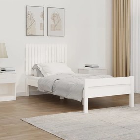 vidaXL Tăblie de pat pentru perete, alb, 95,5x3x60 cm, lemn masiv pin