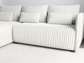 Colțar extensibil dumonde cu ladă de depozitare si sezut confortabil din spuma high-density, Malta Ambience White 235x185 cm