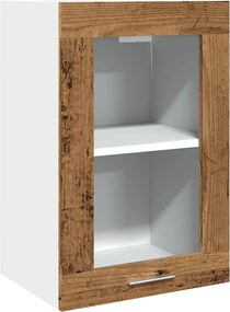 vidaXL Dulap de sticlă suspendat “Lyon” lemn vechi 40x31x60 cm