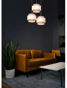 Lustră pe cablu BOHO 3xE27/60W/230V crem/iută