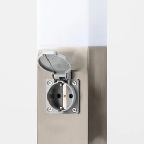 Brilagi - Lampă de exterior cu 2 prize Schuko NOVA, 1xE27/15W/230V, 40 cm, IP44, crom