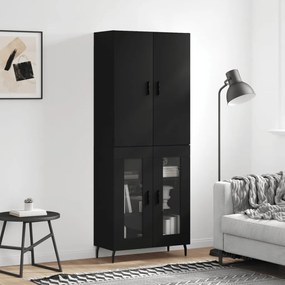 vidaXL Dulap înalt, negru, 69,5x34x180 cm, lemn compozit