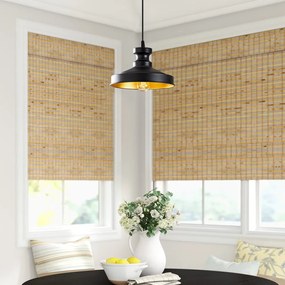 Lustră neagră cu abajur din metal ø 22 cm Berceste – Opviq lights