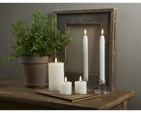 Set de 2 lumânări LED din ceară albă Star Trading Flamme Swirl, înălțime 7,5 cm
