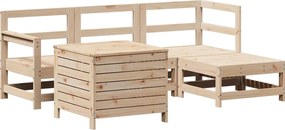 vidaXL Set canapea de grădină, 5 piese, lemn masiv de pin