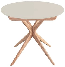 Masă de dining rotundă extensibilă cu blat suplimentar ø 90 cm Jubi – Ragaba