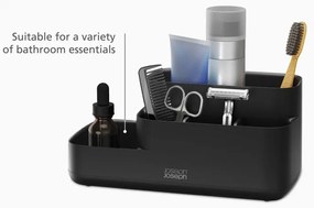 Organizator pentru baie Joseph Joseph EasyStore 70600, 24.9x12 cm, Baza antiderapanta, Fara BPA, Negru