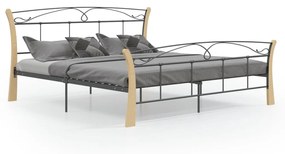 324888 vidaXL Cadru de pat, negru, 180 x 200 cm, metal