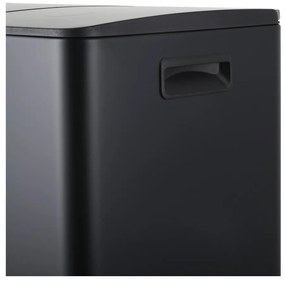 Coș de gunoi negru mat pentru reciclare/cu pedală 2x20 l din oțel Aliya – Spirella