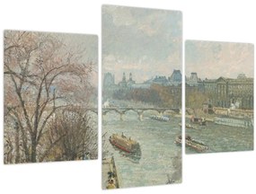 Tablou - Camille Pissarro, The Louvre, Afternoon, Rainy Weather, reproducere (90x60 cm)