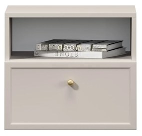 Noptieră suspendată Lorini 45 cm cu sertar - cașmir / mâner auriu