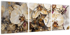 Tablou - Orhidee (cu ceas) (90x30 cm)