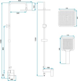 Set dus REA STORM cupru periat
