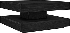 vidaXL Măsuță cafea rotativă 360 grade, negru 70x70x34,5 cm