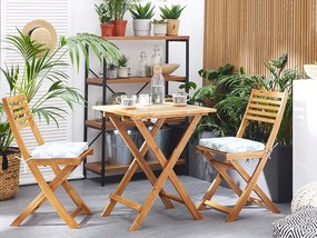 Set Bistro FIJI (masív) (maro deschis) (cu perne albastre). 1019217