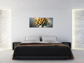 Tablou – Vază cu floarea-soarelui (120x50 cm)