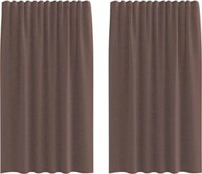 vidaXL Perdele Voile cu tablă 2 buc Maro