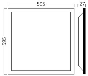 Panou LED incastrat BP28-56630, 595x595mm, 50W, 4500lm, lumina rece, alb, IP40, Braytron