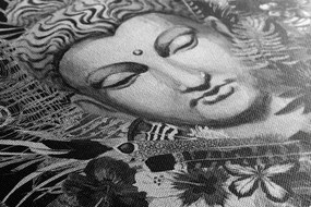 Tablou Budha pe un fundal exotic în design alb-negru