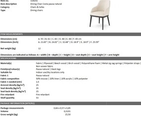 Scaun design LUX Costa, pausa natural 114231 HZ